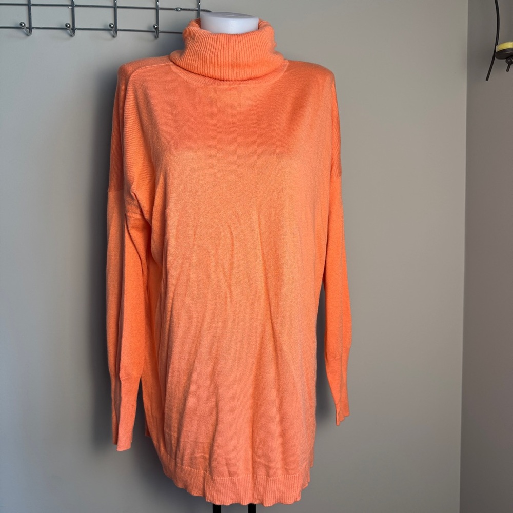 DG2 Diane Gilman Long Sleeve Turtleneck Sweater Long Sleeve‎ Peach Size X-Large